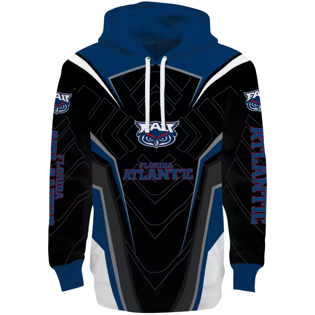 florida atlantic owls futuristic pattern blue black hoodie best selling florida atlantic owls futuristic pattern blue black hoodie best selling