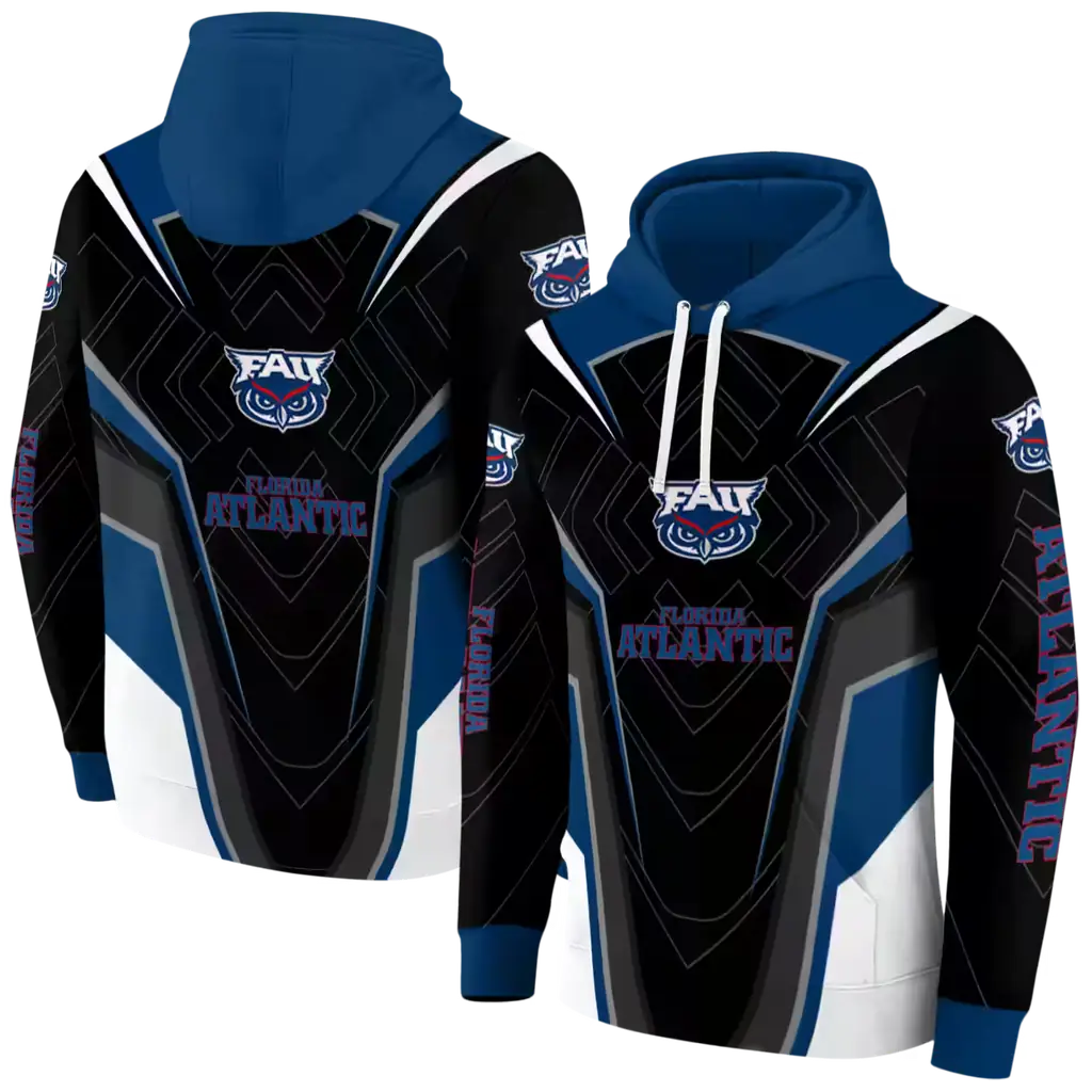 florida atlantic owls futuristic pattern blue black hoodie fashion forward florida atlantic owls futuristic pattern blue black hoodie fashion forward