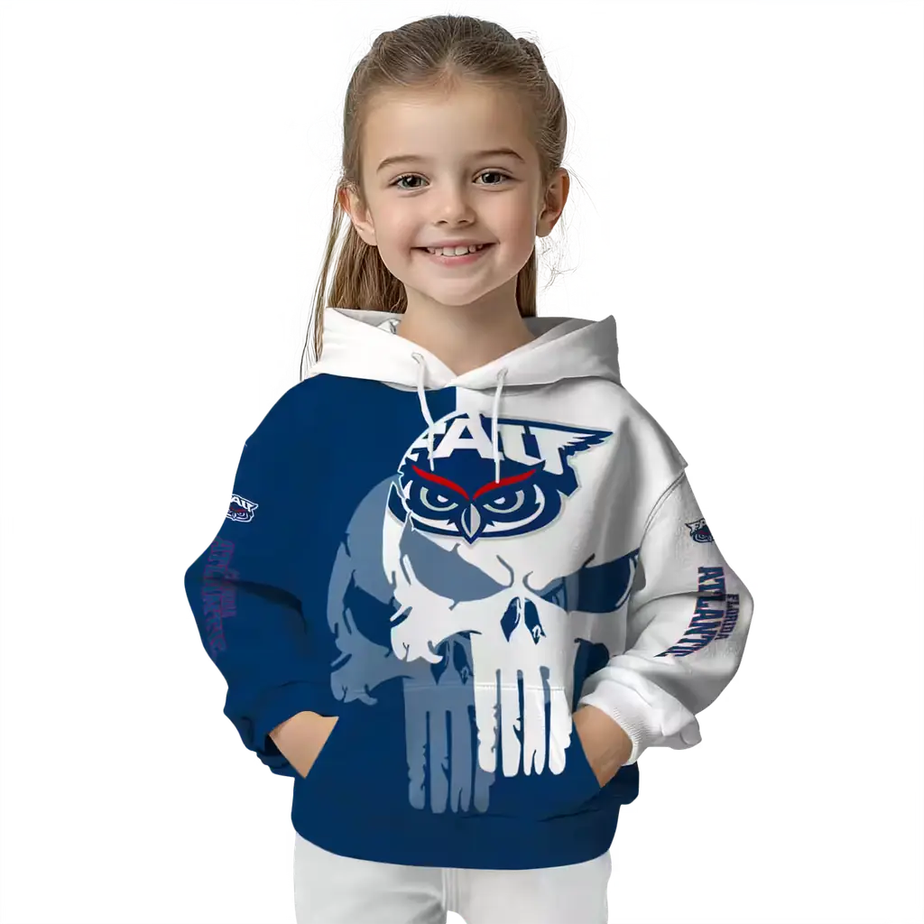 florida atlantic owls graphic punisher blue white hoodie top rated florida atlantic owls graphic punisher blue white hoodie top rated