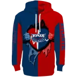 florida atlantic owls heartbeat graphic blue hoodie best selling