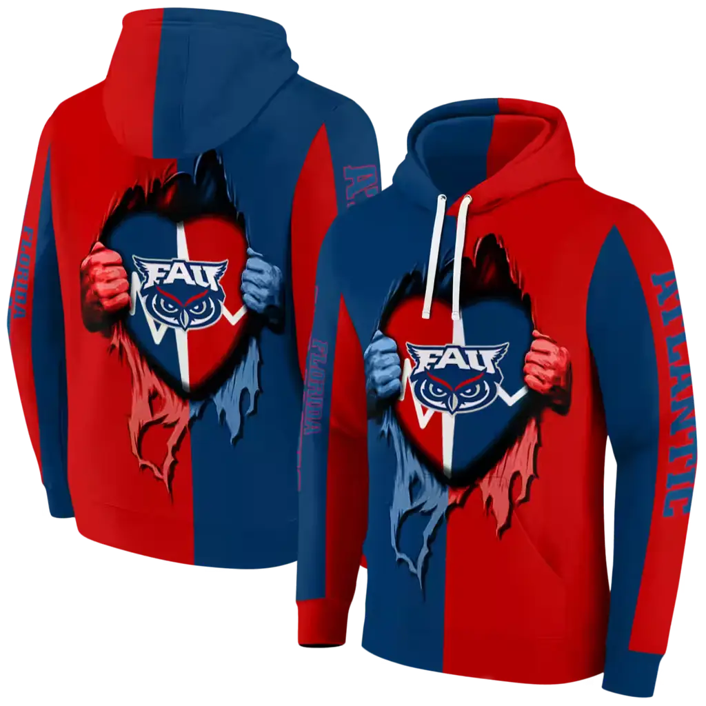 florida atlantic owls heartbeat graphic blue hoodie fashion forward florida atlantic owls heartbeat graphic blue hoodie fashion forward