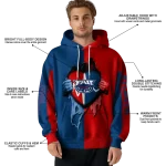 florida atlantic owls heartbeat graphic blue hoodie best selling