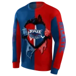 florida atlantic owls heartbeat graphic blue hoodie best selling