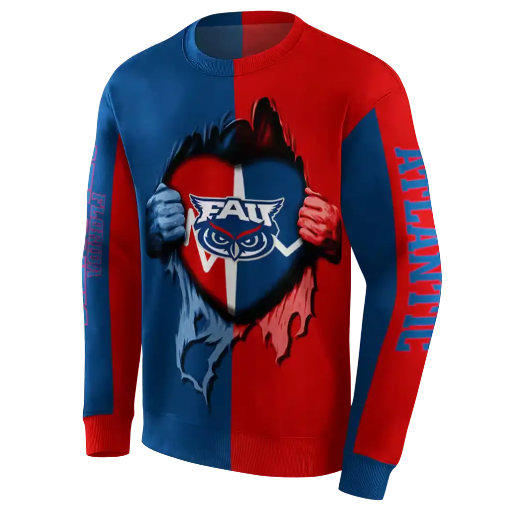 florida atlantic owls heartbeat graphic blue hoodie new arrival florida atlantic owls heartbeat graphic blue hoodie new arrival