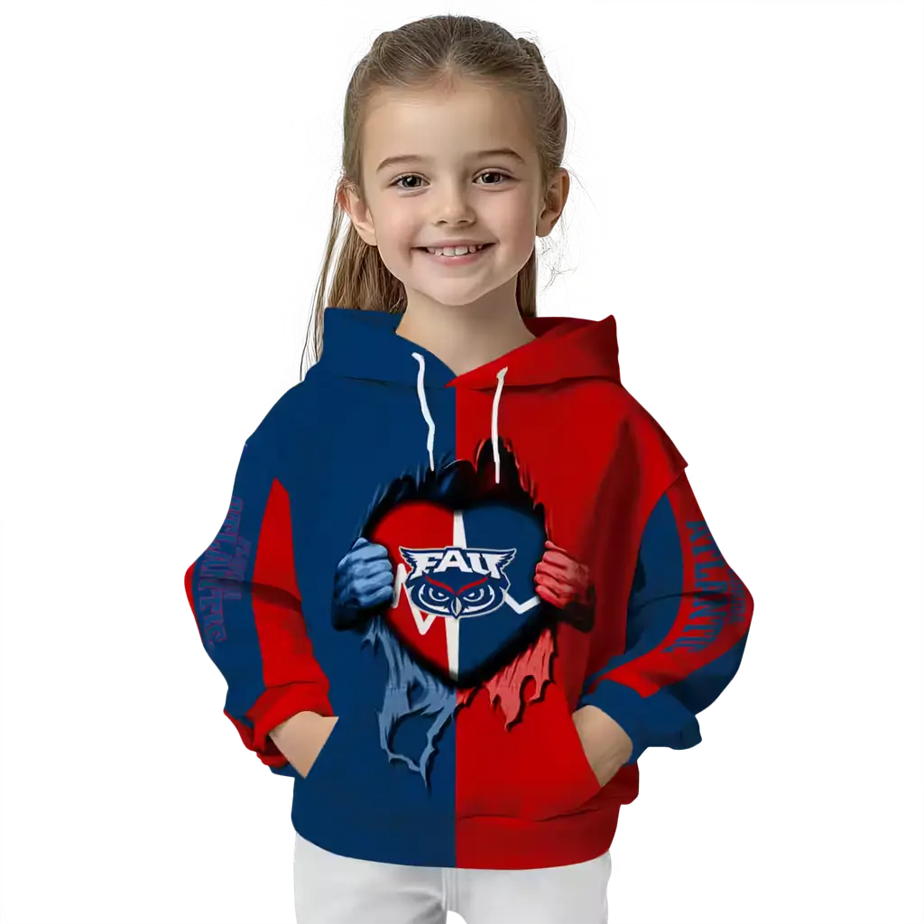 florida atlantic owls heartbeat graphic blue hoodie top rated florida atlantic owls heartbeat graphic blue hoodie top rated