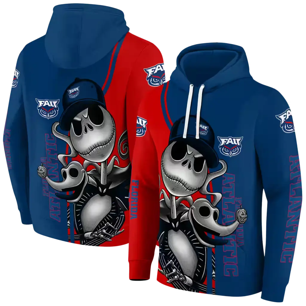 florida atlantic owls jack skellington blue hoodie fashion forward florida atlantic owls jack skellington blue hoodie fashion forward