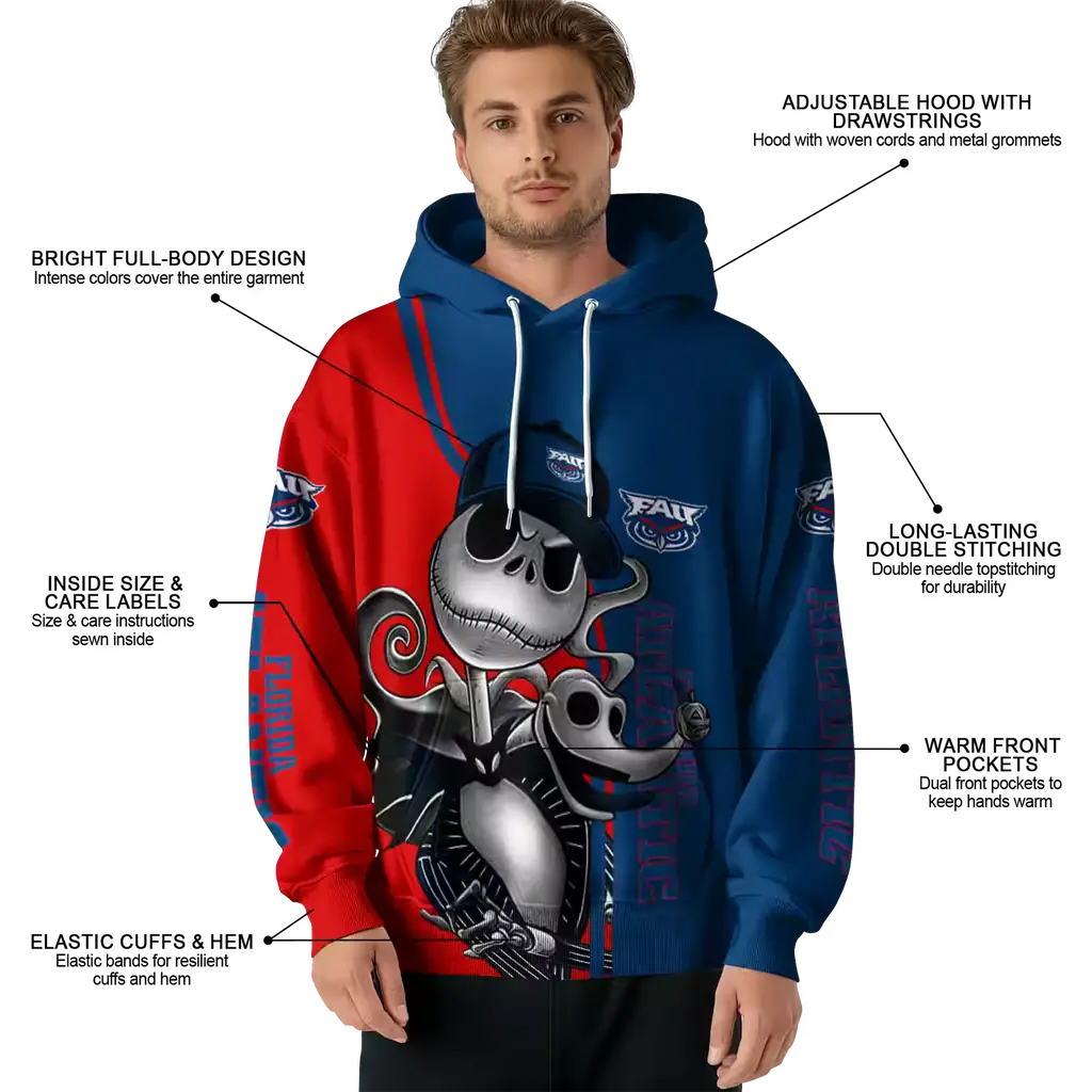 florida atlantic owls jack skellington blue hoodie latest model florida atlantic owls jack skellington blue hoodie latest model