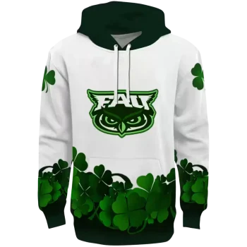 florida atlantic owls lucky motif white green hoodie best selling