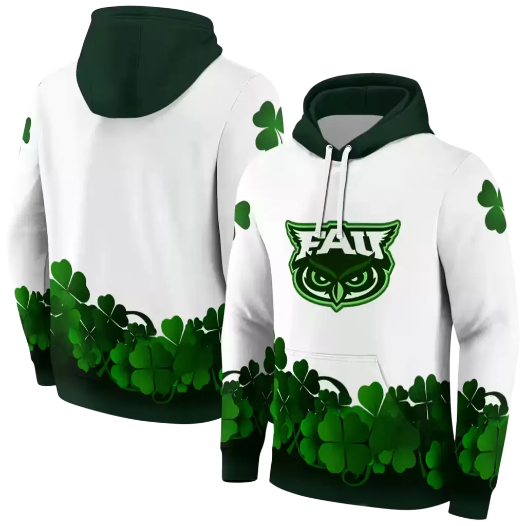 florida atlantic owls lucky motif white green hoodie fashion forward florida atlantic owls lucky motif white green hoodie fashion forward