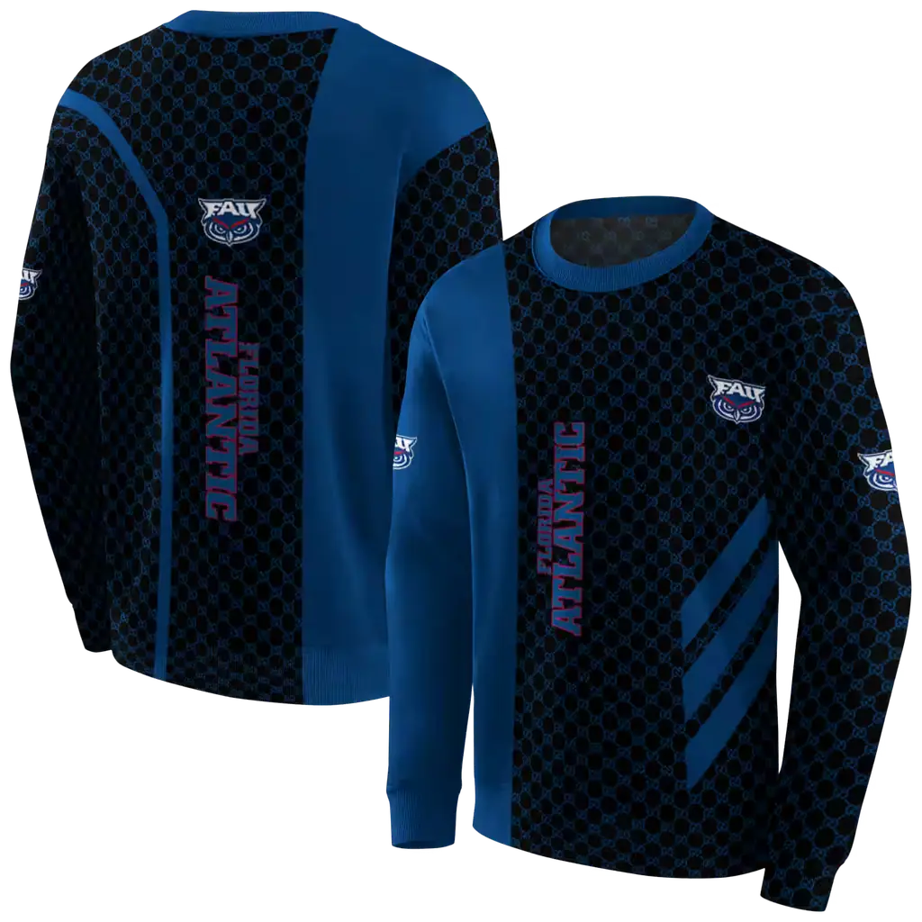 florida atlantic owls monogram pattern blue hoodie premium grade florida atlantic owls monogram pattern blue hoodie premium grade