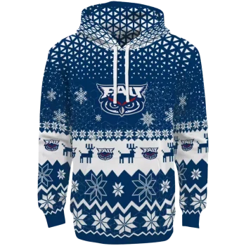 florida atlantic owls reindeer motif blue hoodie best selling