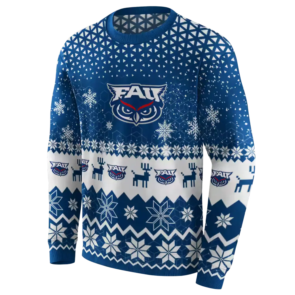 florida atlantic owls reindeer motif blue hoodie new arrival florida atlantic owls reindeer motif blue hoodie new arrival
