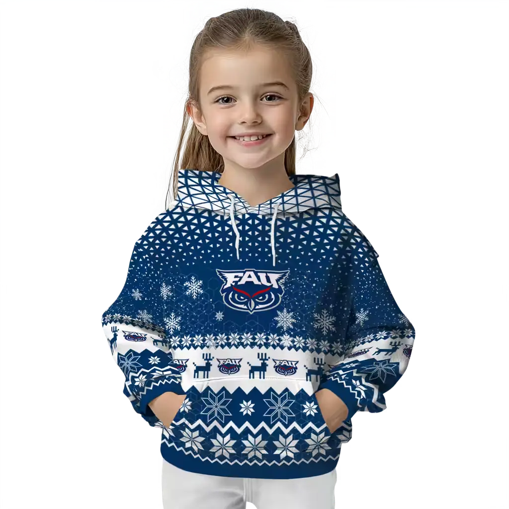florida atlantic owls reindeer motif blue hoodie top rated florida atlantic owls reindeer motif blue hoodie top rated