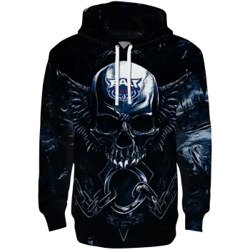 florida atlantic owls skull artwork blue black hoodie best selling