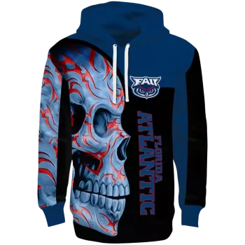 florida atlantic owls skull motif blue black hoodie best selling