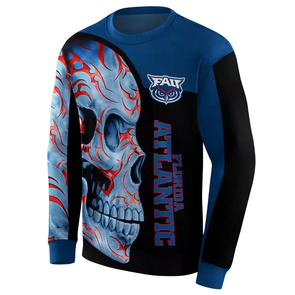 florida atlantic owls skull motif blue black hoodie new arrival florida atlantic owls skull motif blue black hoodie new arrival