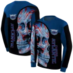 florida atlantic owls skull motif blue black hoodie best selling