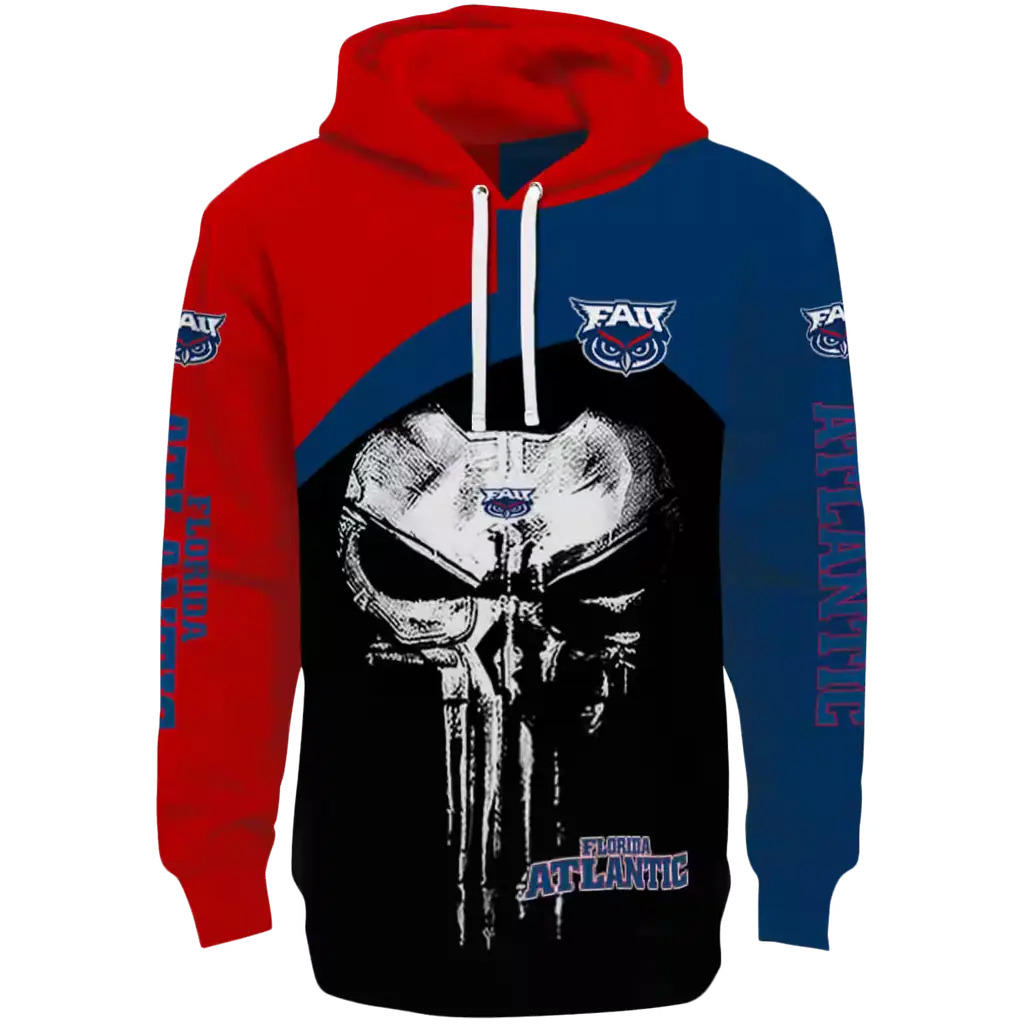 florida atlantic owls skull punisher red black hoodie best selling florida atlantic owls skull punisher red black hoodie best selling