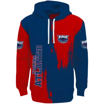 florida atlantic owls splatter effect blue hoodie best selling