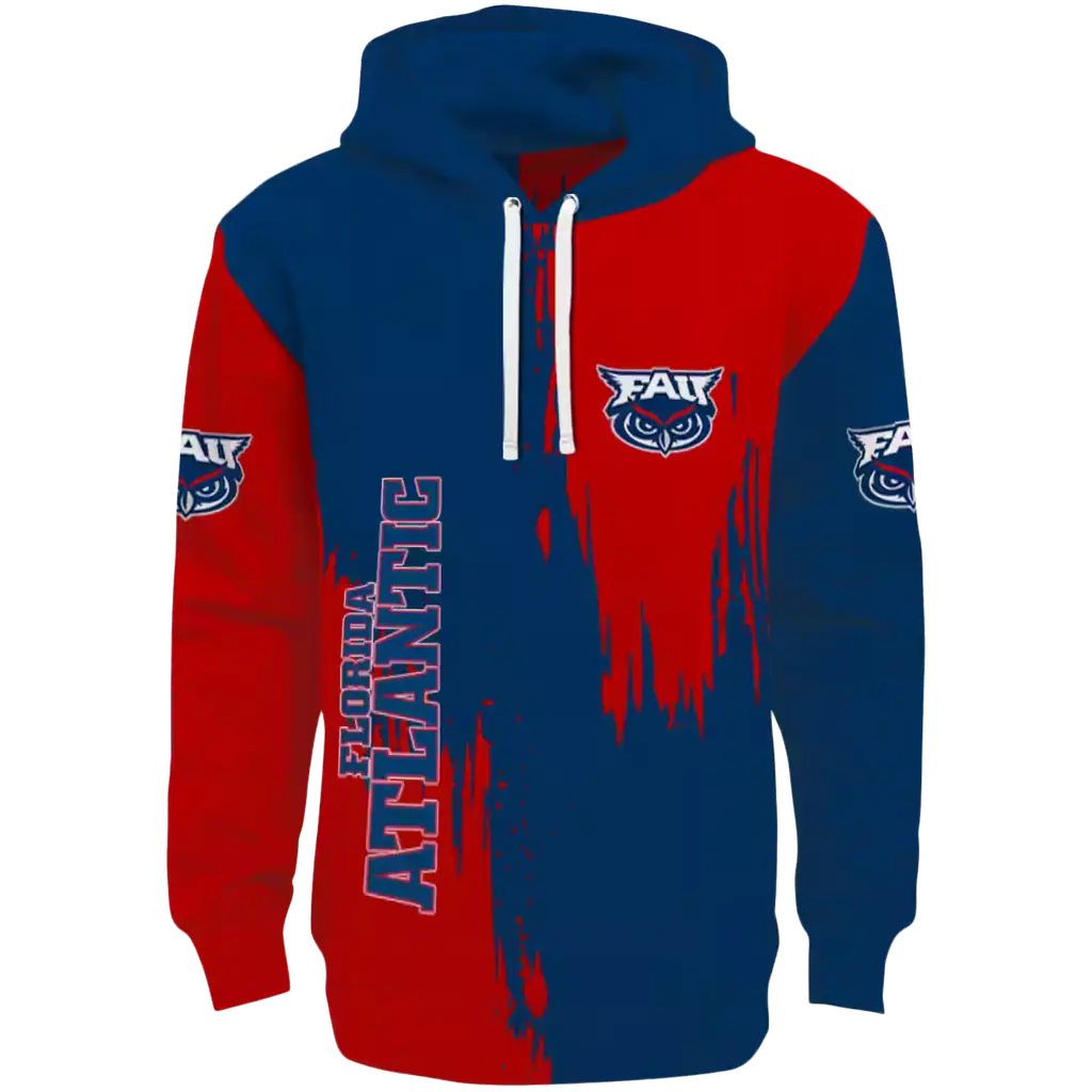 florida atlantic owls splatter effect blue hoodie best selling florida atlantic owls splatter effect blue hoodie best selling
