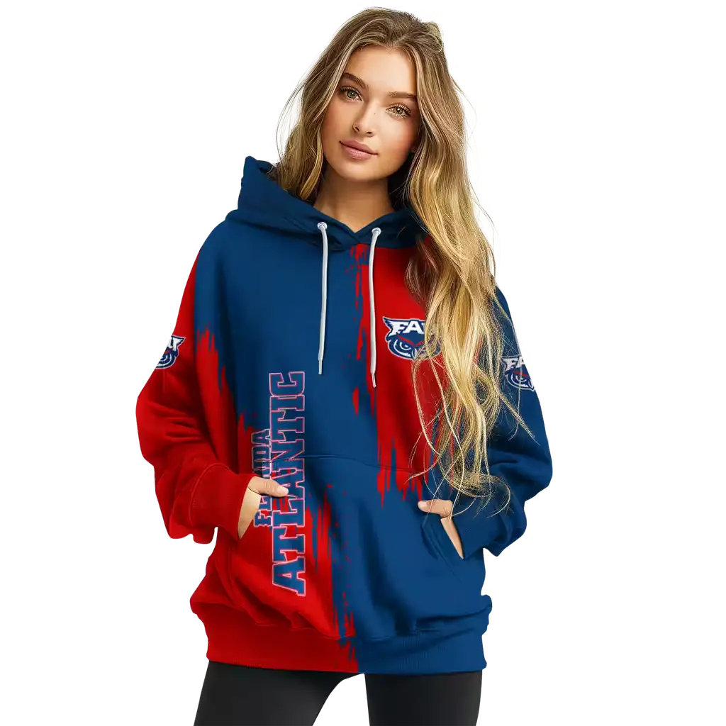 florida atlantic owls splatter effect blue hoodie high quality florida atlantic owls splatter effect blue hoodie high quality