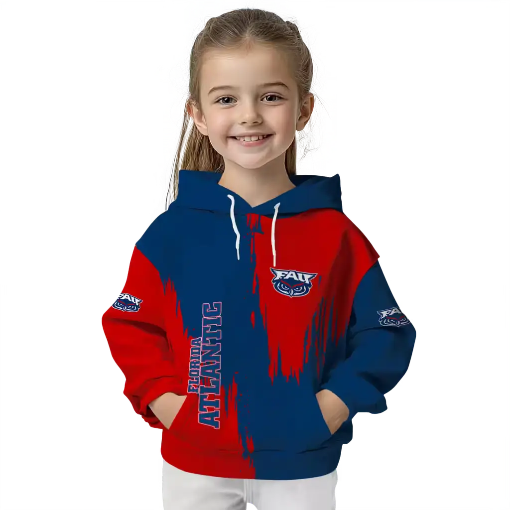 florida atlantic owls splatter effect blue hoodie top rated florida atlantic owls splatter effect blue hoodie top rated