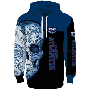 florida atlantic owls sugar skull blue black hoodie best selling