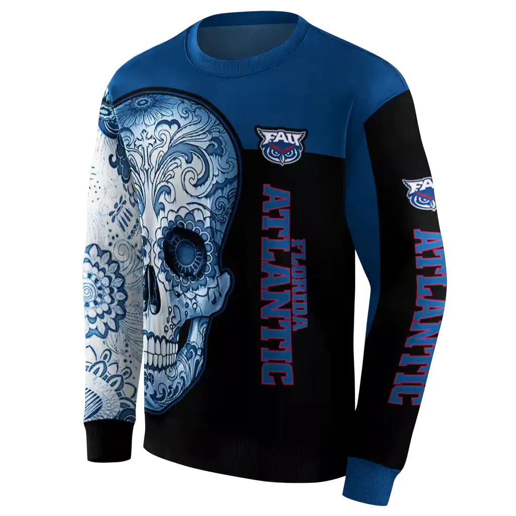 florida atlantic owls sugar skull blue black hoodie new arrival florida atlantic owls sugar skull blue black hoodie new arrival