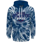 florida atlantic owls tie dye pattern blue hoodie best selling
