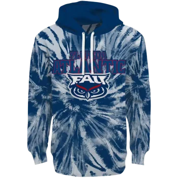 florida atlantic owls tie dye pattern blue hoodie best selling