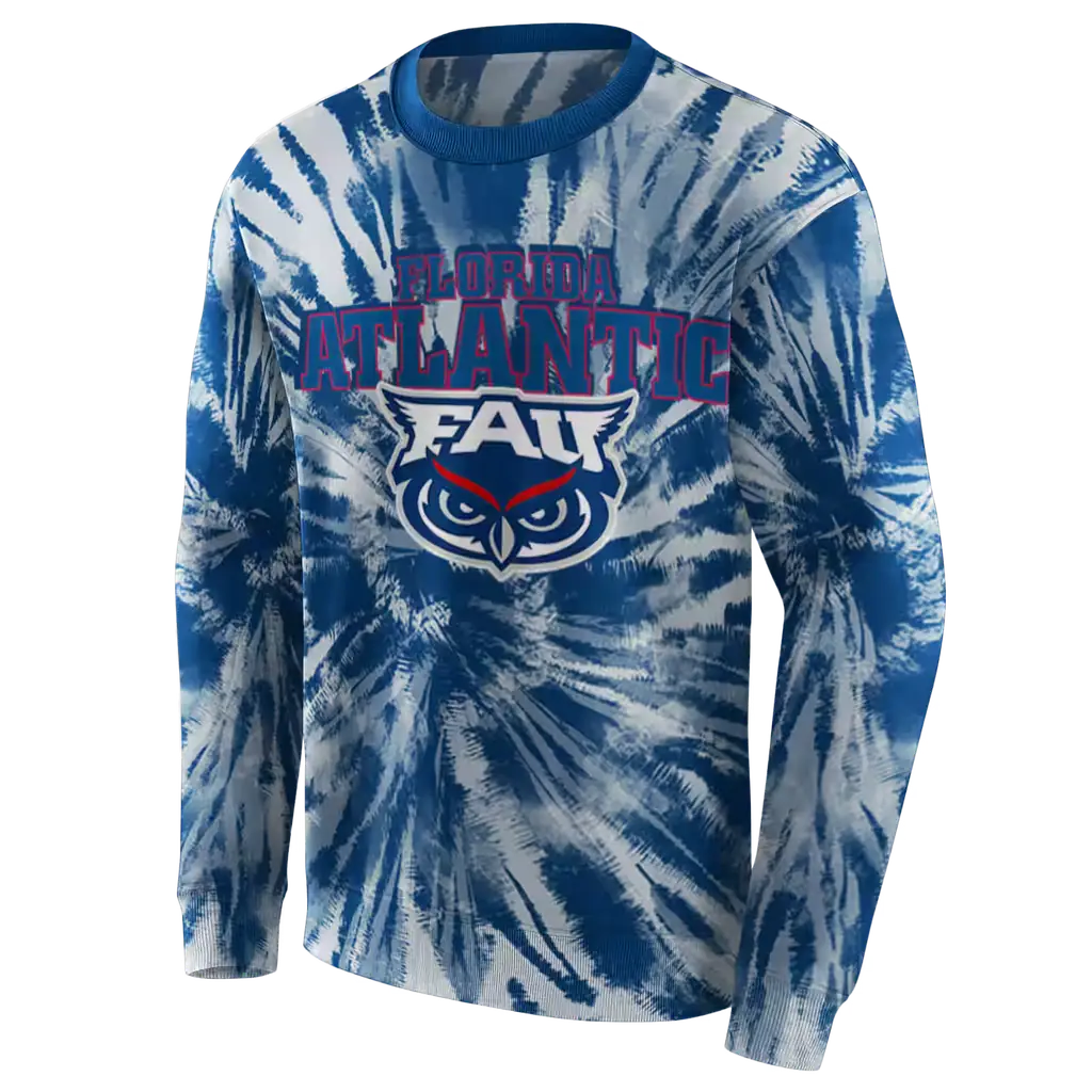 florida atlantic owls tie dye pattern blue hoodie new arrival florida atlantic owls tie dye pattern blue hoodie new arrival