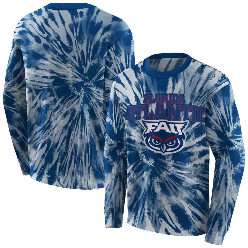 florida atlantic owls tie dye pattern blue hoodie premium grade florida atlantic owls tie dye pattern blue hoodie premium grade