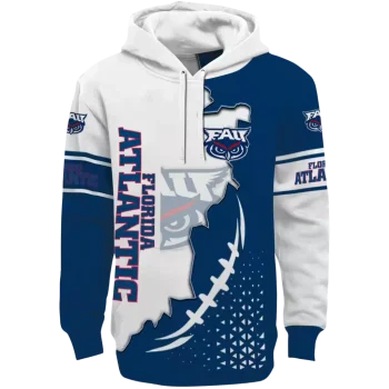 florida atlantic owls triangular pattern blue white hoodie best selling