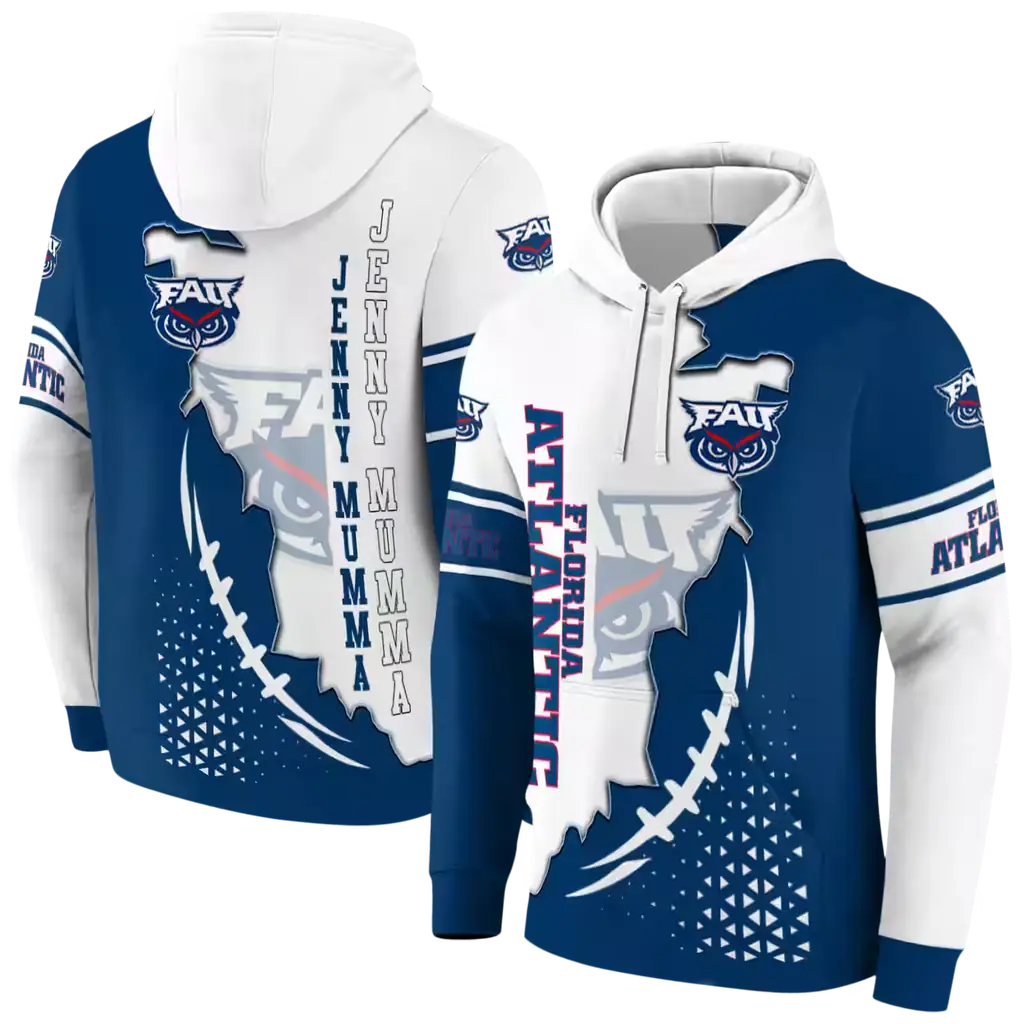 florida atlantic owls triangular pattern blue white hoodie fashion forward florida atlantic owls triangular pattern blue white hoodie fashion forward