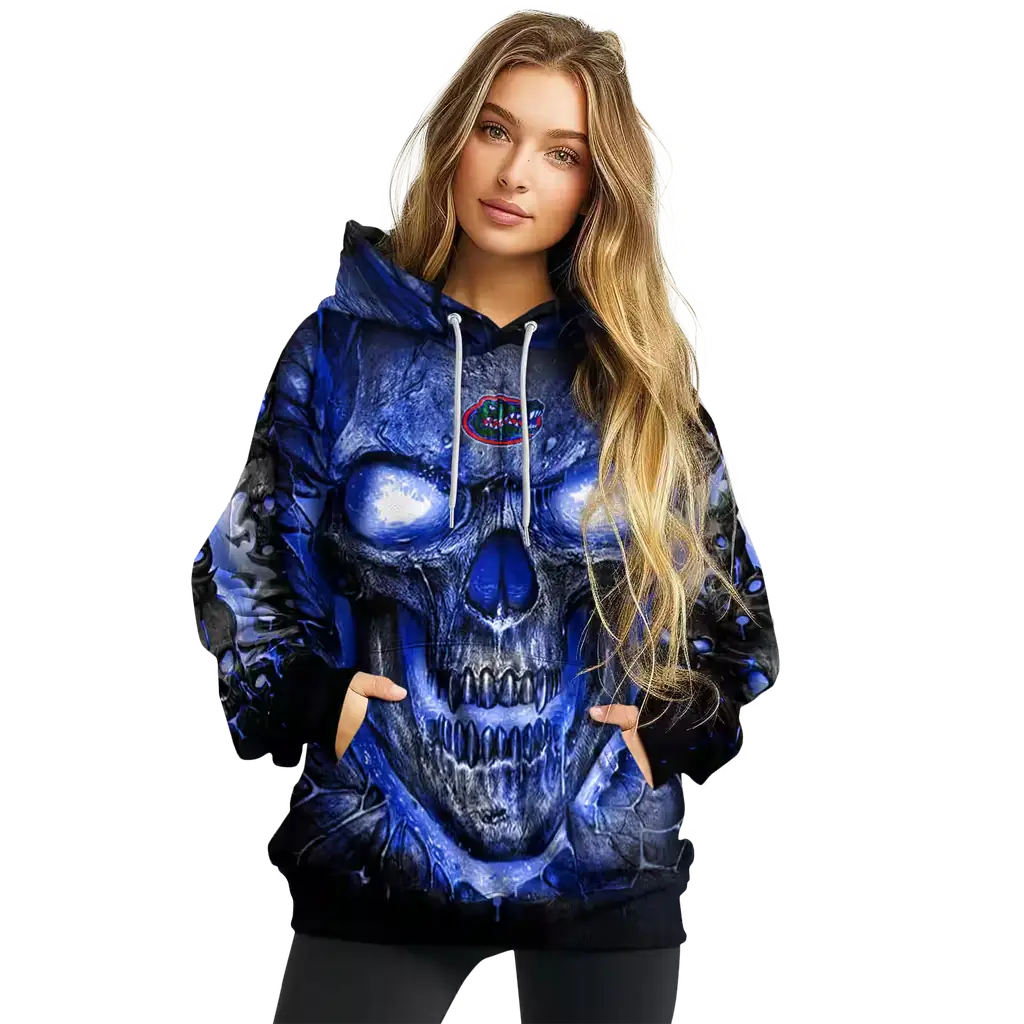florida gators demonic skull blue black hoodie high quality florida gators demonic skull blue black hoodie high quality