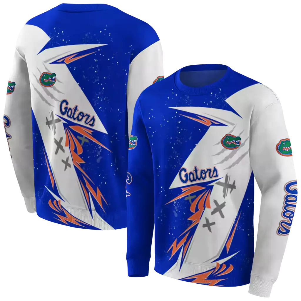 florida gators dynamic slash blue white hoodie premium grade florida gators dynamic slash blue white hoodie premium grade