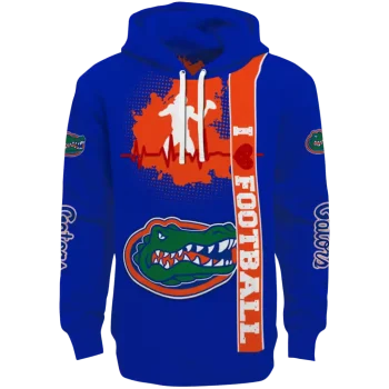 florida gators football heartbeat blue hoodie best selling
