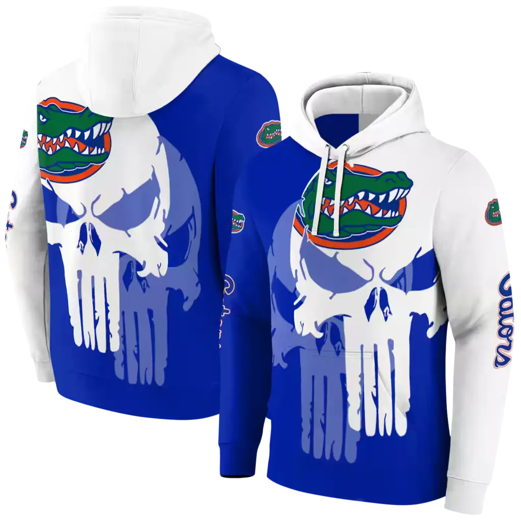 florida gators graphic punisher blue white hoodie fashion forward florida gators graphic punisher blue white hoodie fashion forward