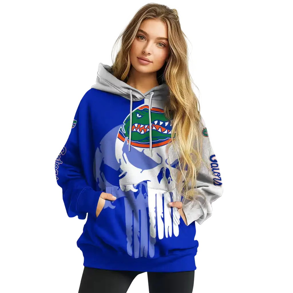 florida gators graphic punisher blue white hoodie high quality florida gators graphic punisher blue white hoodie high quality