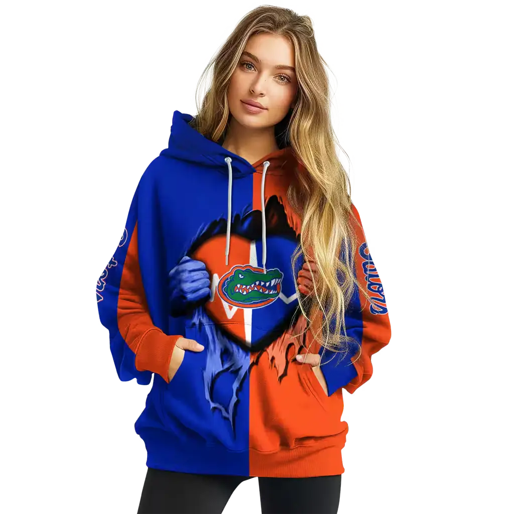 florida gators heartbeat graphic blue hoodie high quality florida gators heartbeat graphic blue hoodie high quality