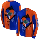 florida gators heartbeat graphic blue hoodie best selling
