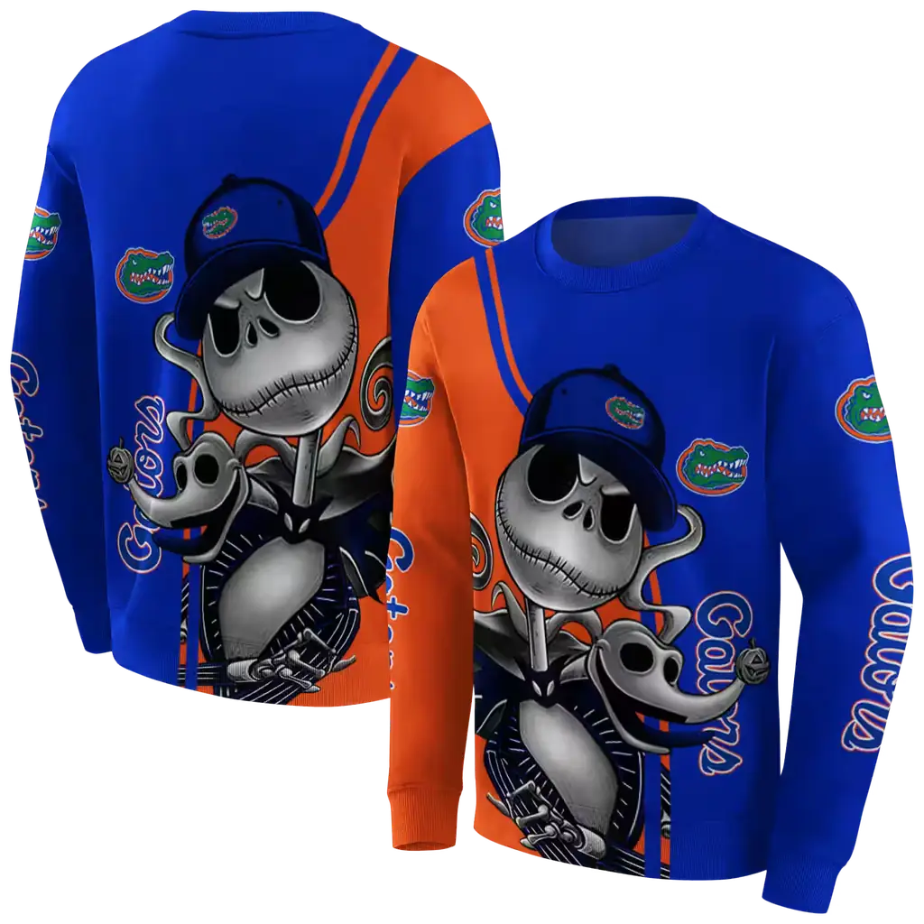 florida gators jack skellington blue hoodie premium grade florida gators jack skellington blue hoodie premium grade