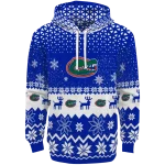 florida gators reindeer motif blue hoodie best selling