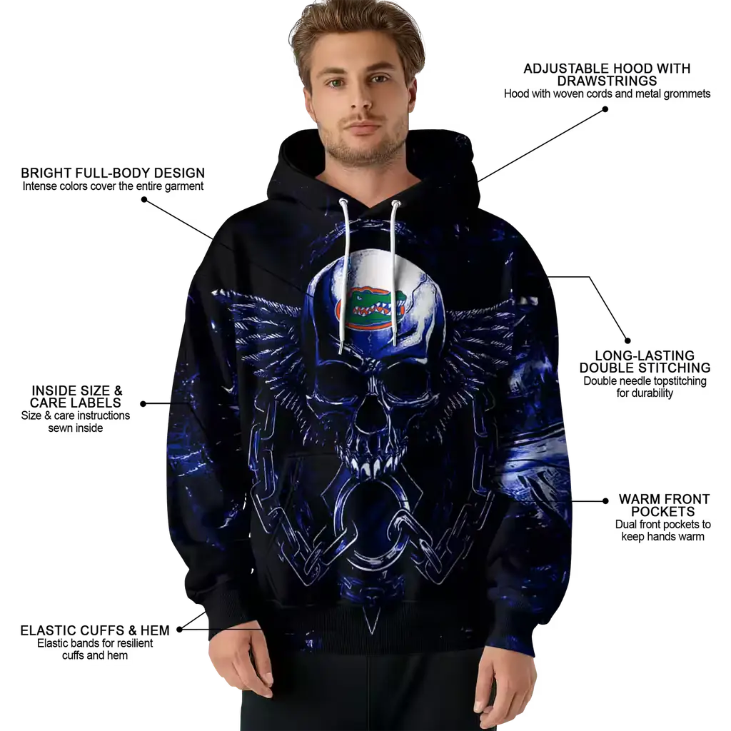 florida gators skull artwork blue black hoodie latest model florida gators skull artwork blue black hoodie latest model