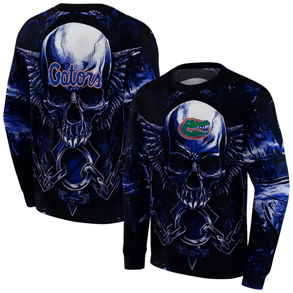 florida gators skull artwork blue black hoodie premium grade florida gators skull artwork blue black hoodie premium grade