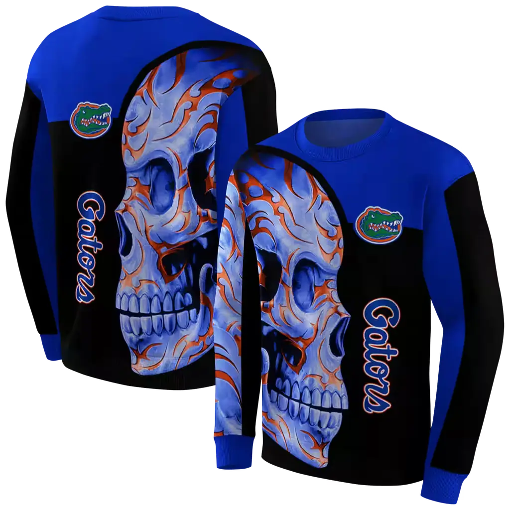 florida gators skull motif blue black hoodie premium grade florida gators skull motif blue black hoodie premium grade