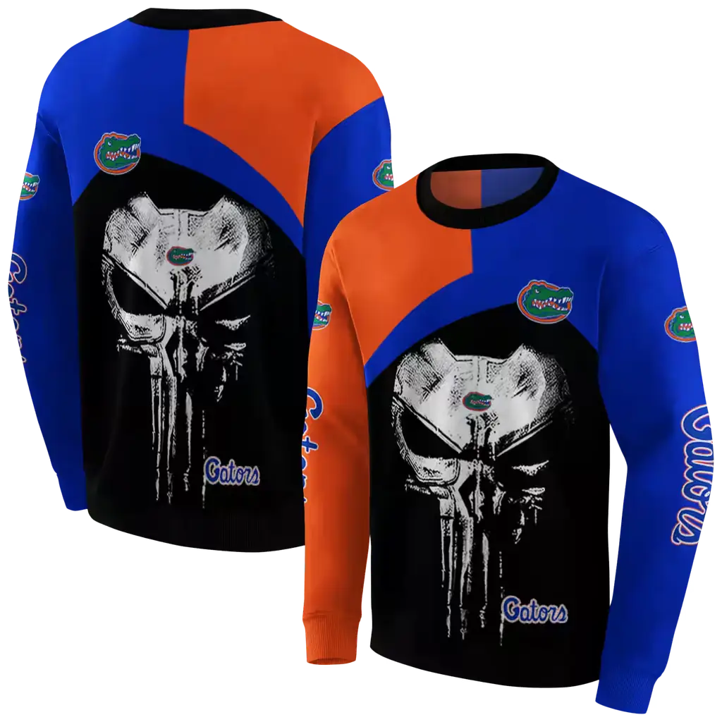 florida gators skull punisher orange black hoodie premium grade florida gators skull punisher orange black hoodie premium grade