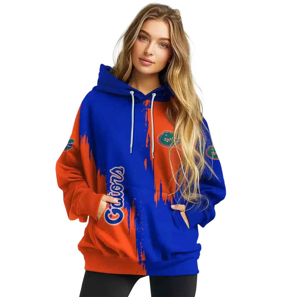 florida gators splatter effect blue hoodie high quality florida gators splatter effect blue hoodie high quality