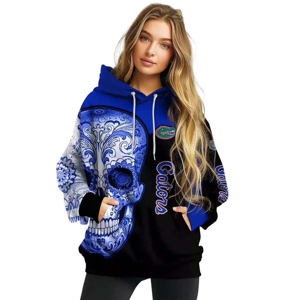 florida gators sugar skull blue black hoodie high quality florida gators sugar skull blue black hoodie high quality