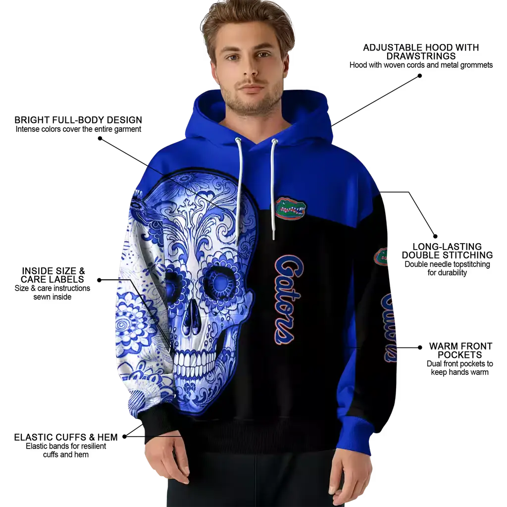 florida gators sugar skull blue black hoodie latest model florida gators sugar skull blue black hoodie latest model